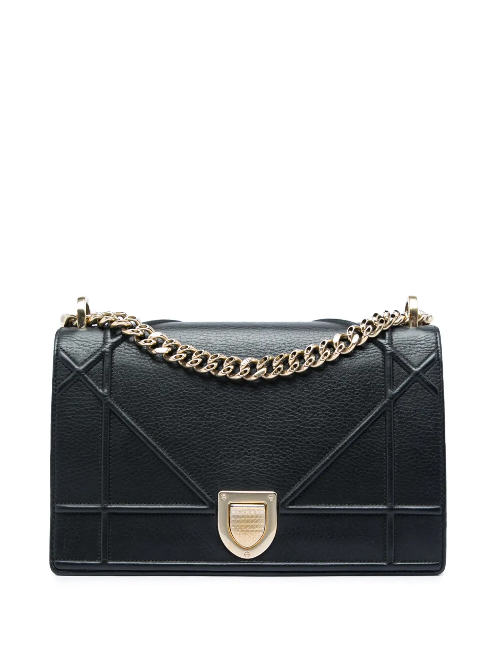 Christian Dior Pre-Owned 2017 Medium Grained Calfskin Diorama Flap crossbody bag - Black