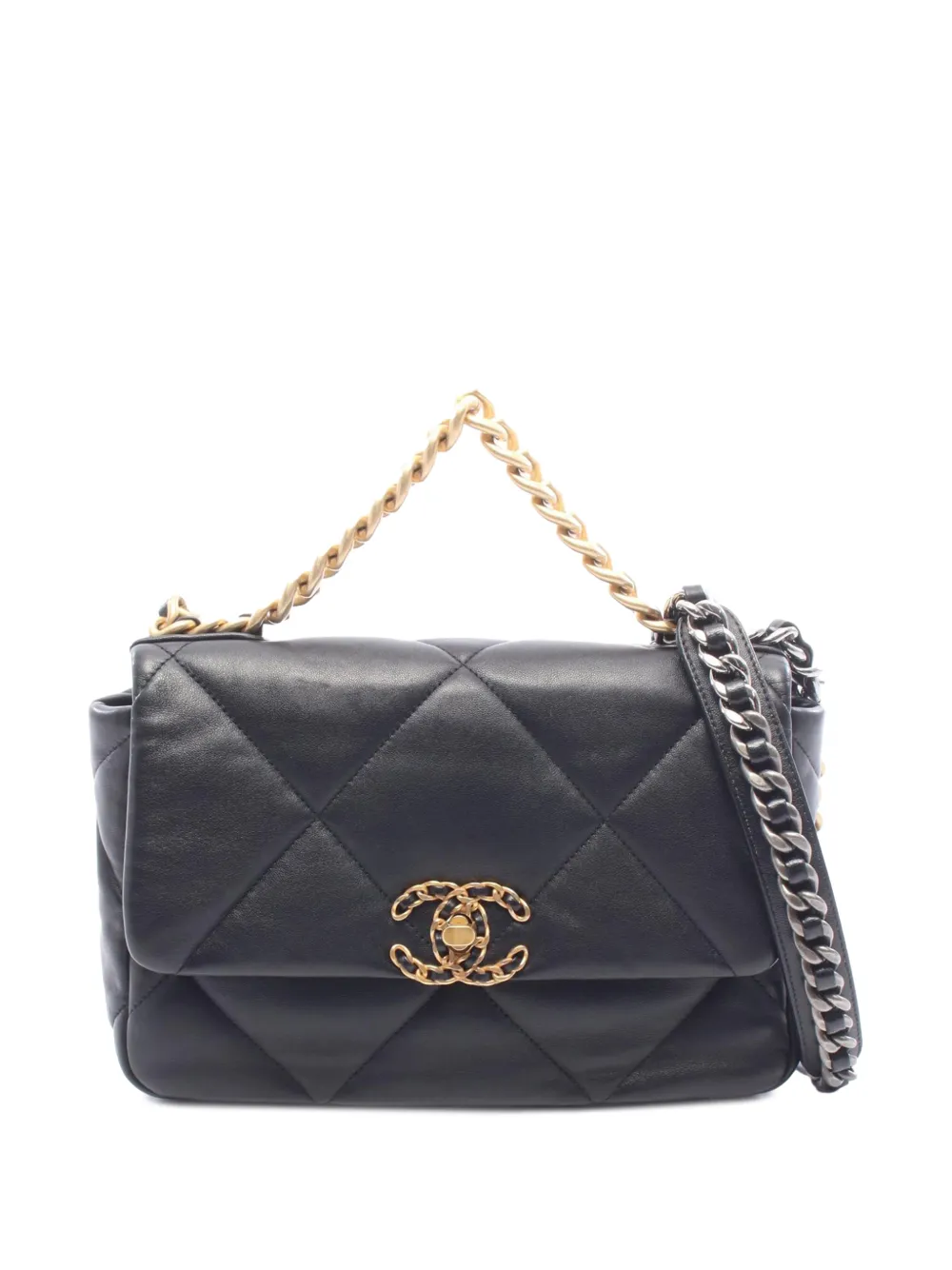 CHANEL Pre-Owned 2021-2026 Small Lambskin 19 Flap satchel - Schwarz
