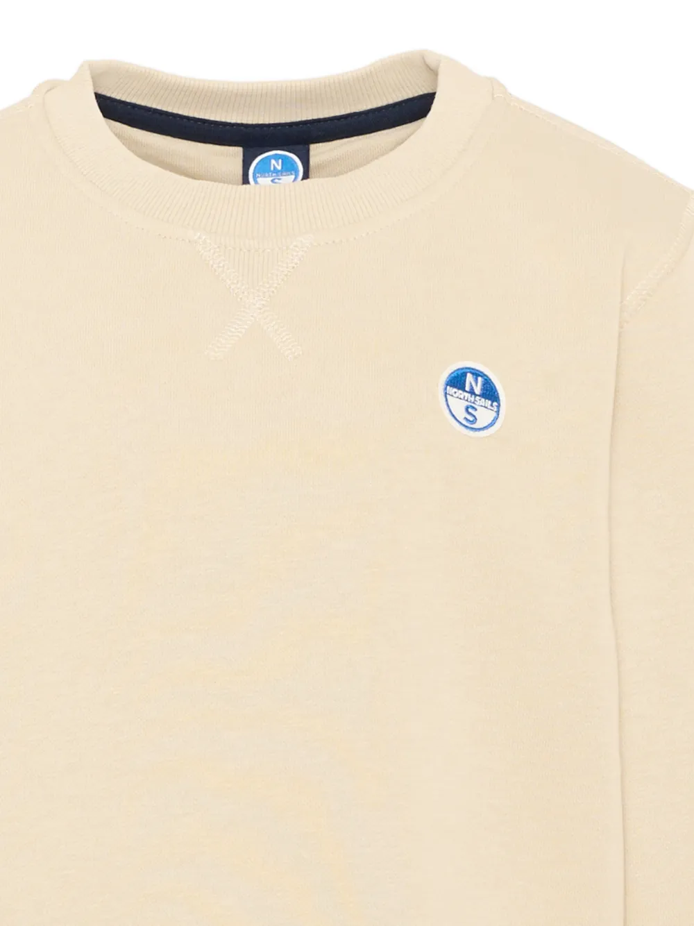 North Sails Kids Sweater met logopatch en ronde hals Beige