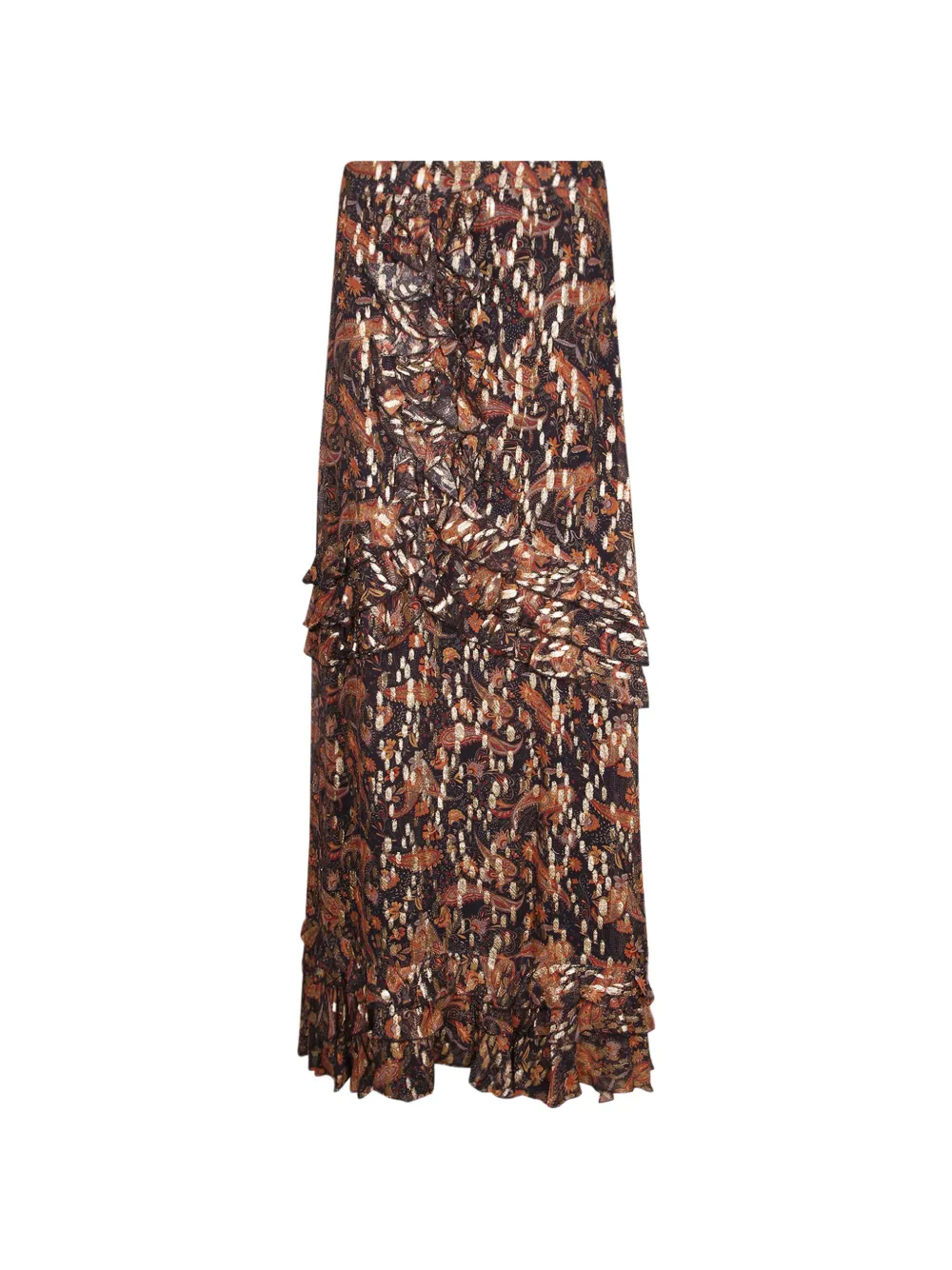 PHILIPPA 1970 Eliza paisley-print ruffled maxi skirt