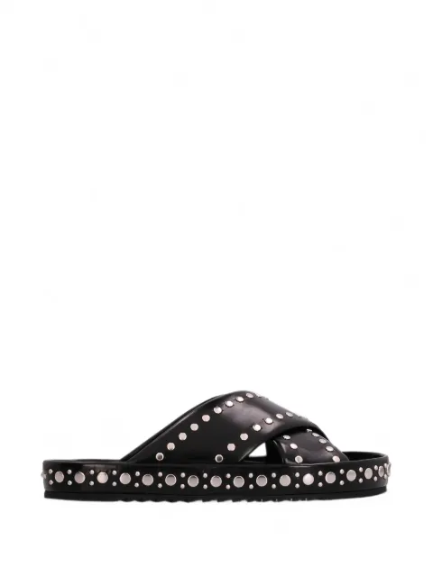 FENDI stud-embellished crossover-strap sandals