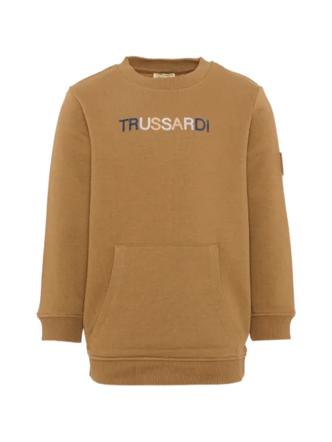 TRUSSARDI JUNIOR logo-print pouch-pocket sweatshirt
