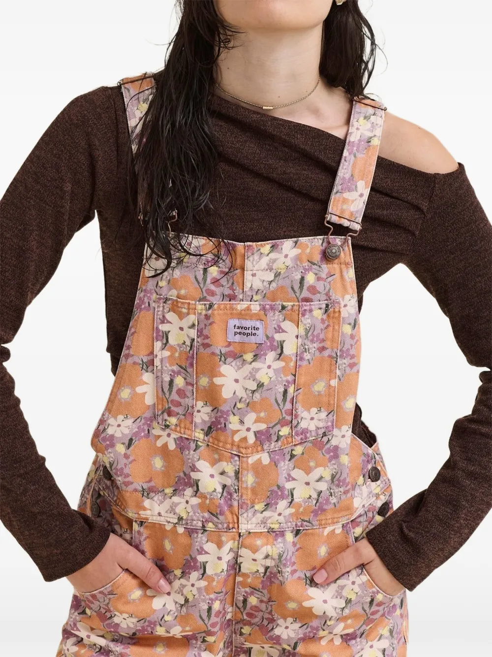 Favorite People Fairground overall met bloemenprint Oranje