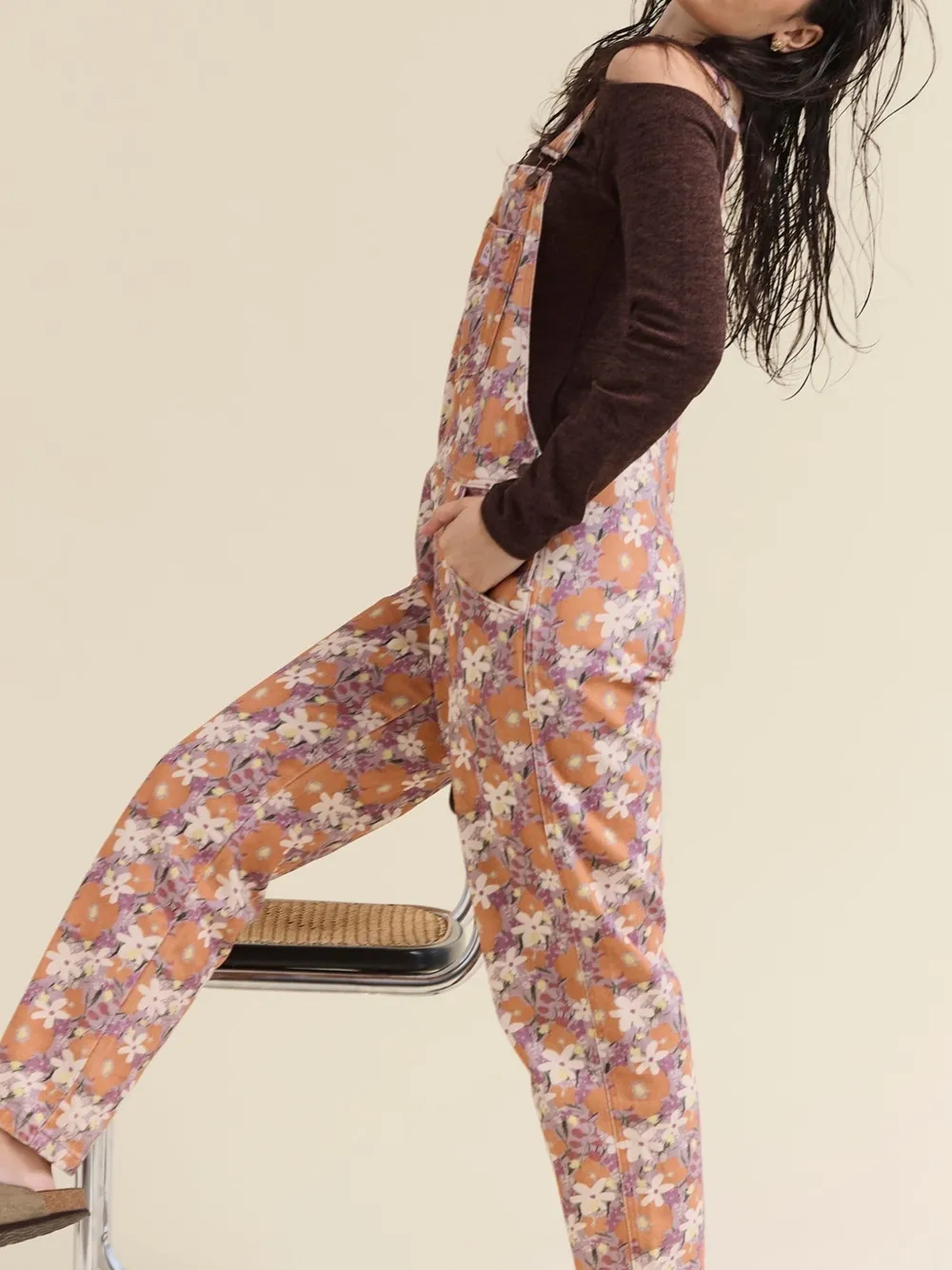 Favorite People Fairground overall met bloemenprint Oranje