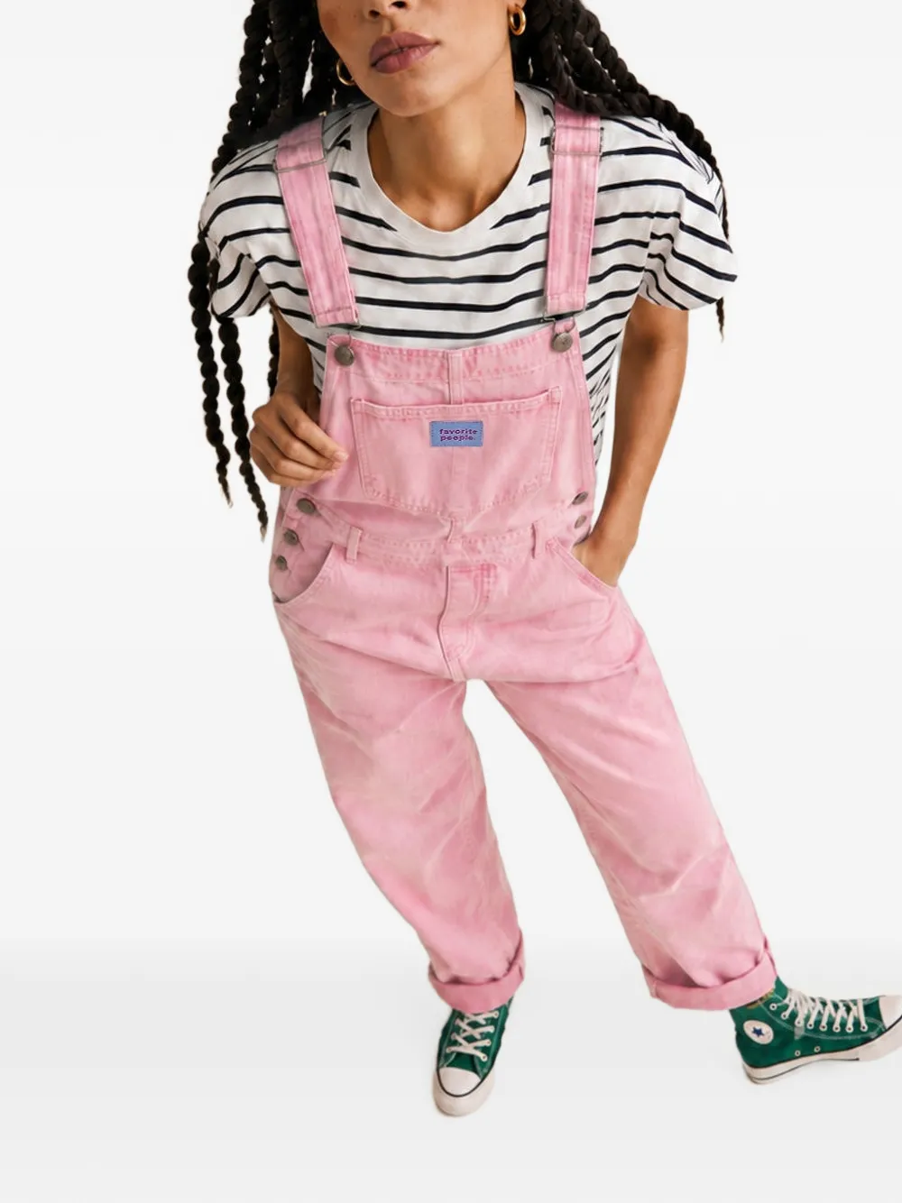 Favorite People Best Friends overall met geverfd effect Roze