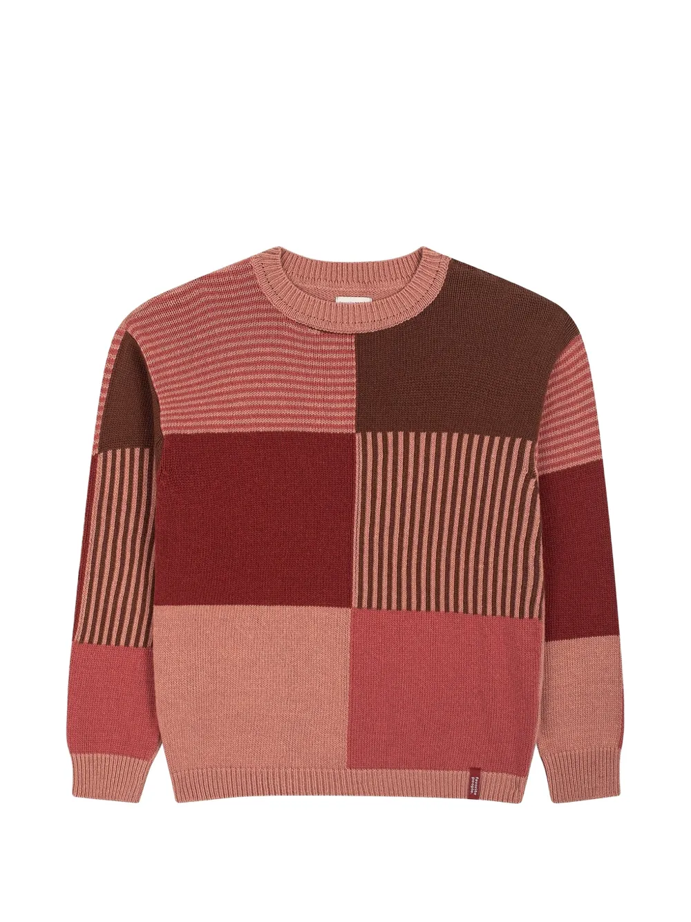 Favorite People Traveler patchwork color-block sweater - Rosso