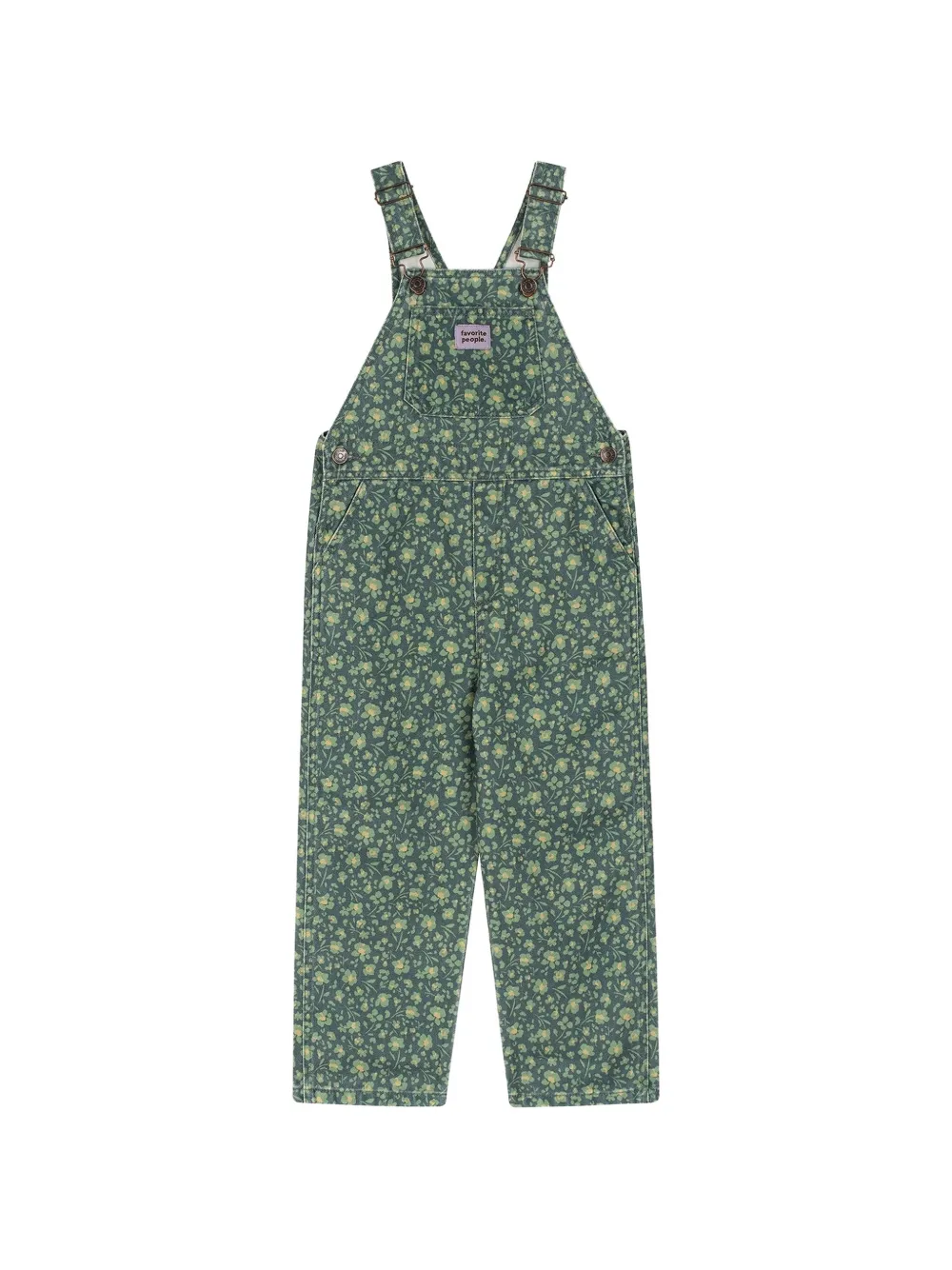Favorite People Squad floral-print dungarees - Vert Favorite People Squad floral-print dungarees - Vert