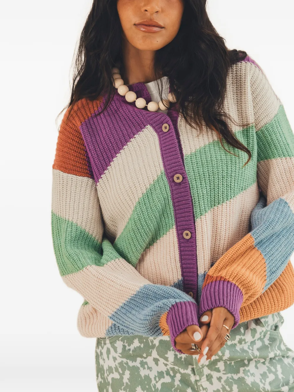 Favorite People Bookstore oversized vest met colourblocking Paars