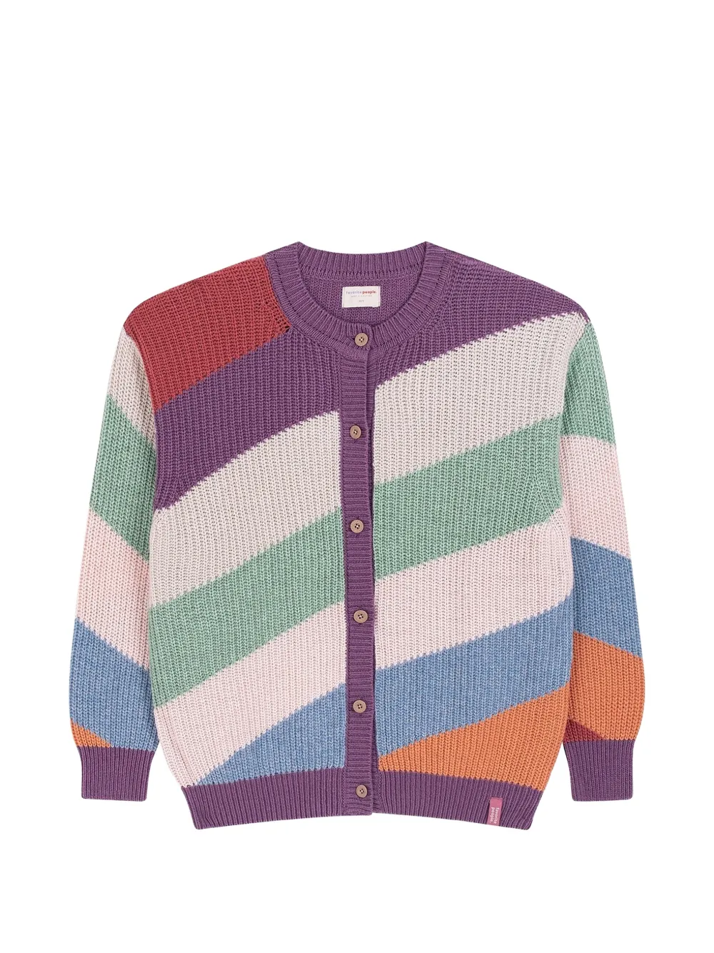 Favorite People Bookstore color-block oversized cardigan - Purple