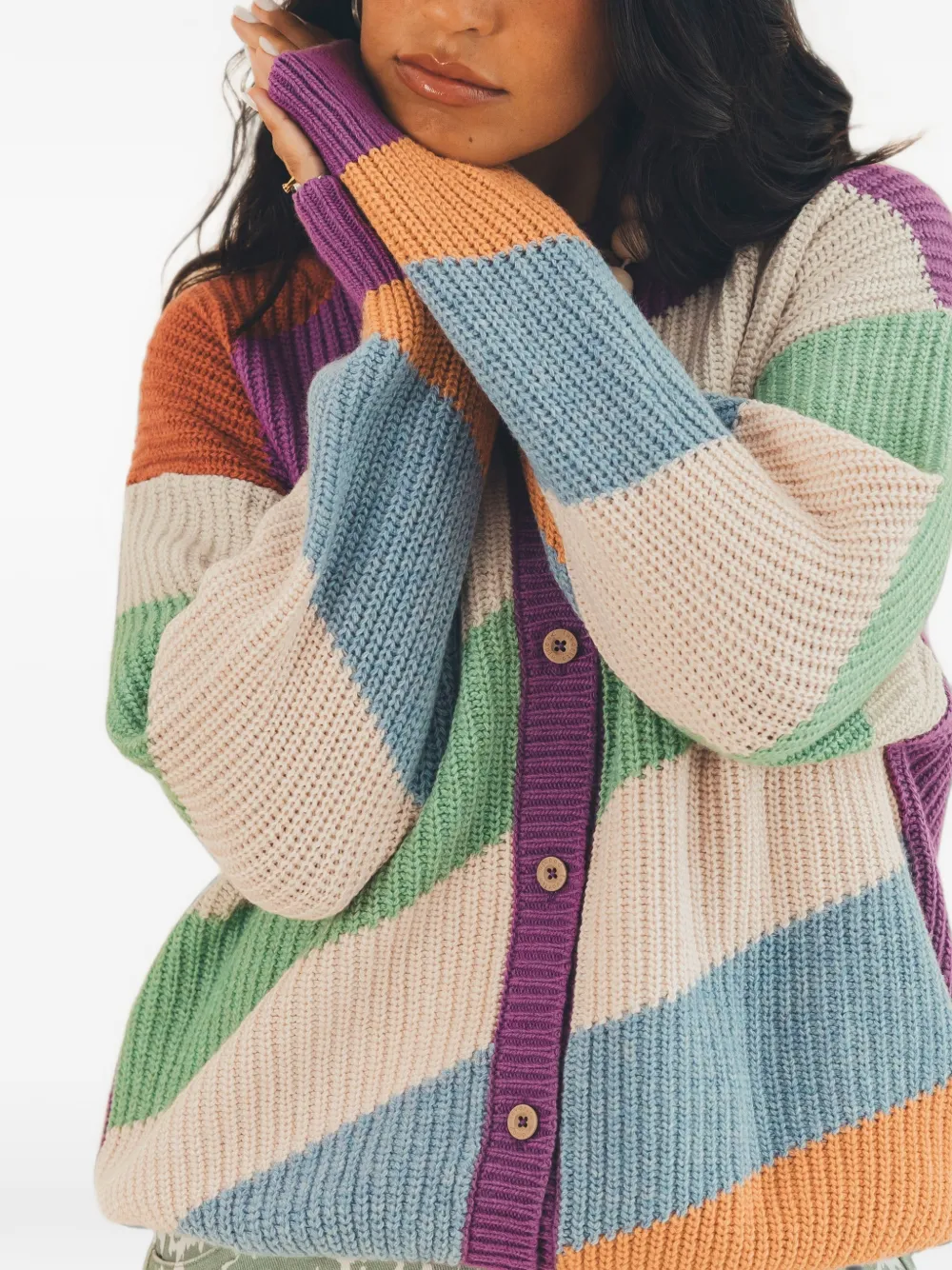 Favorite People Bookstore oversized vest met colourblocking Paars