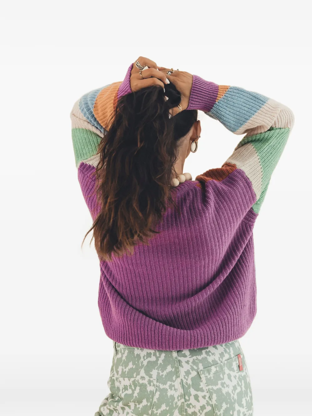 Favorite People Bookstore oversized vest met colourblocking Paars