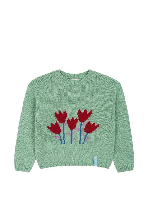 Favorite People Sunday Morning floral-intarsia knitted sweater