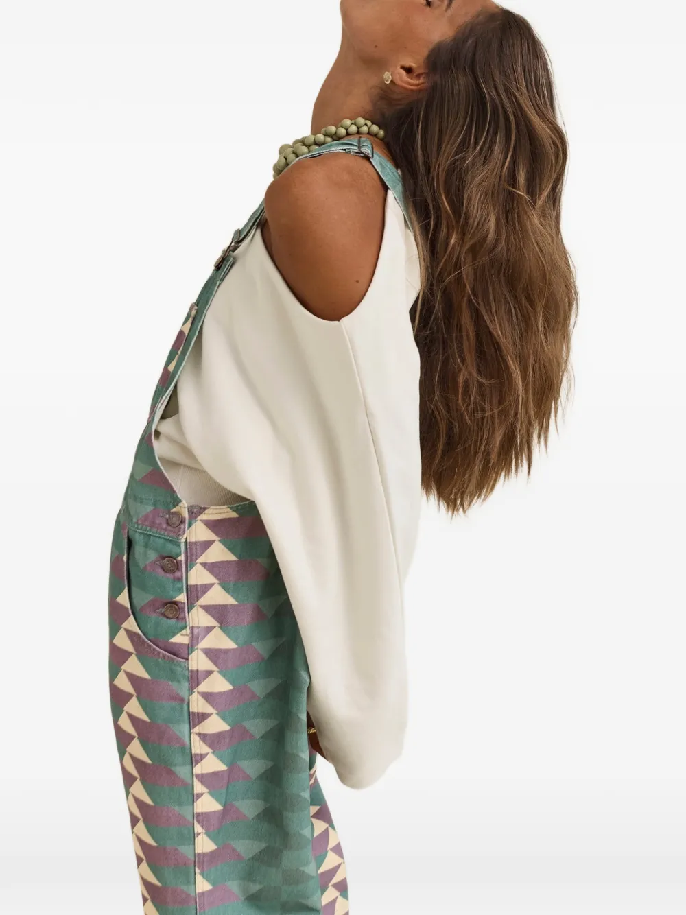 Favorite People Band overall met geometrisch patroon Groen