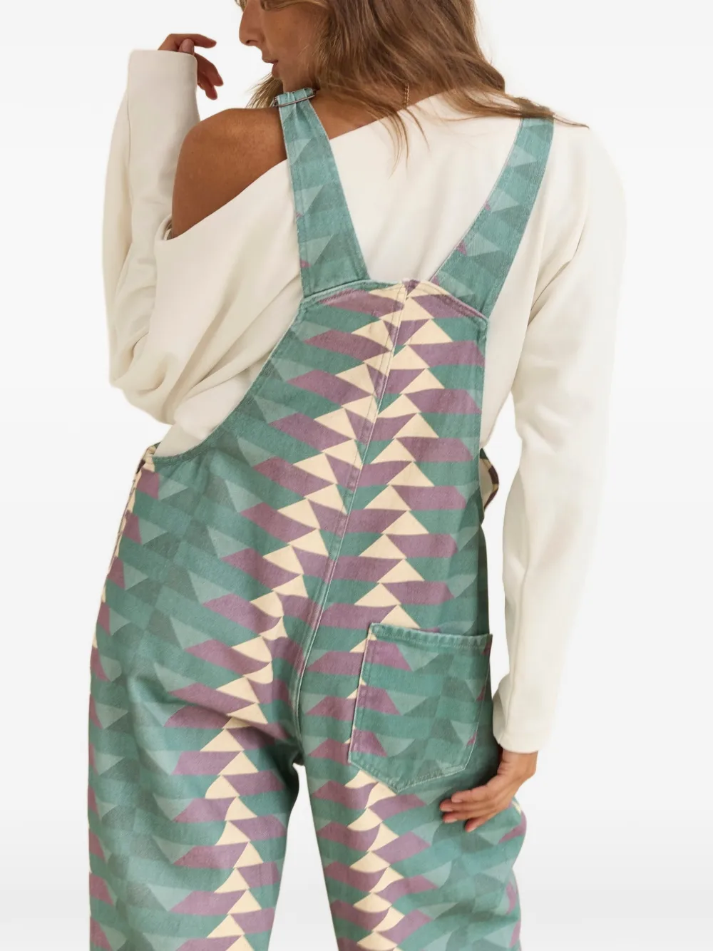Favorite People Band overall met geometrisch patroon Groen
