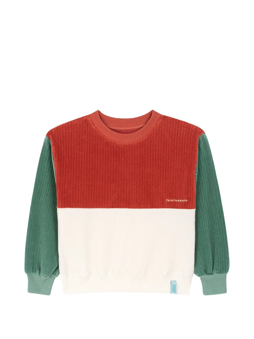 Favorite People Postman colour-block corduroy sweater - Rouge Favorite People Postman colour-block corduroy sweater - Rouge