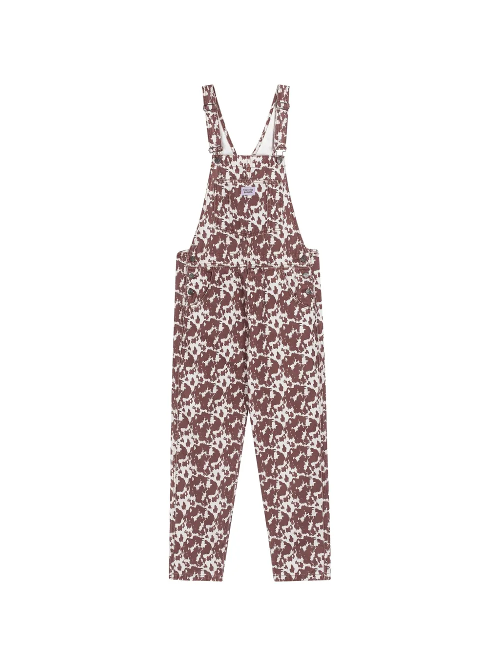 Favorite People Picnic cow-pattern overalls