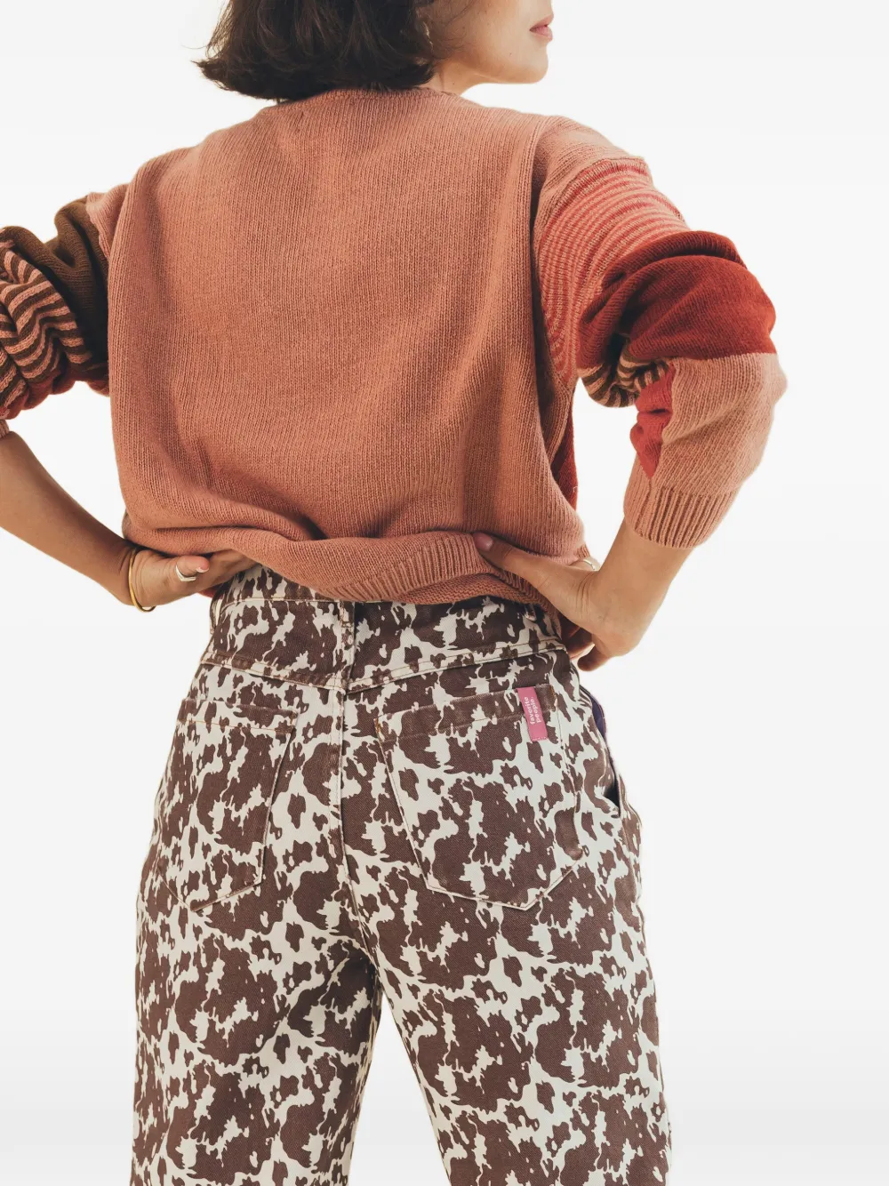 Favorite People Picnic broek met koeienpatroon Bruin