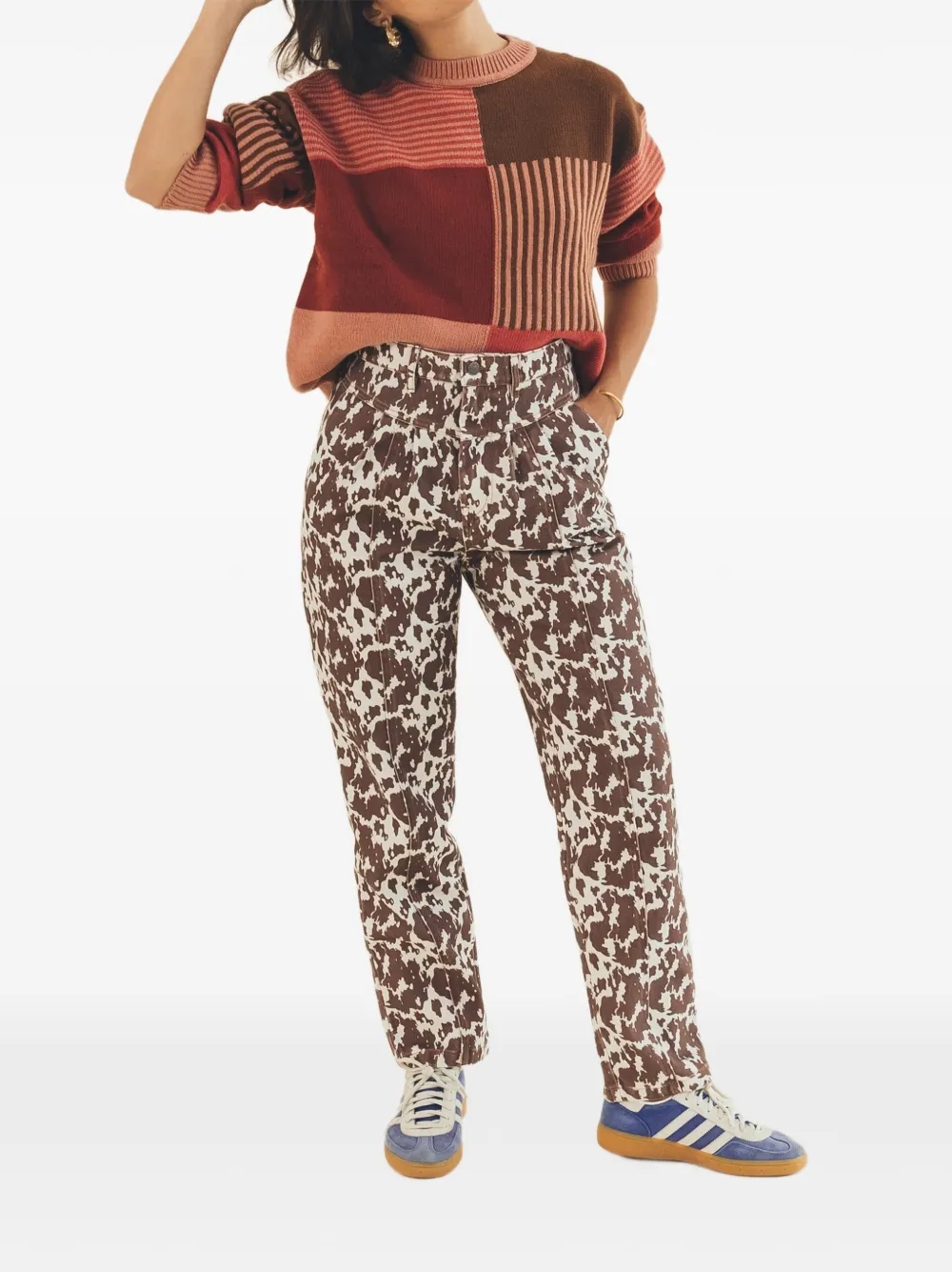 Favorite People Picnic cow-pattern trousers