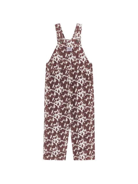 Favorite People cow-pattern overalls