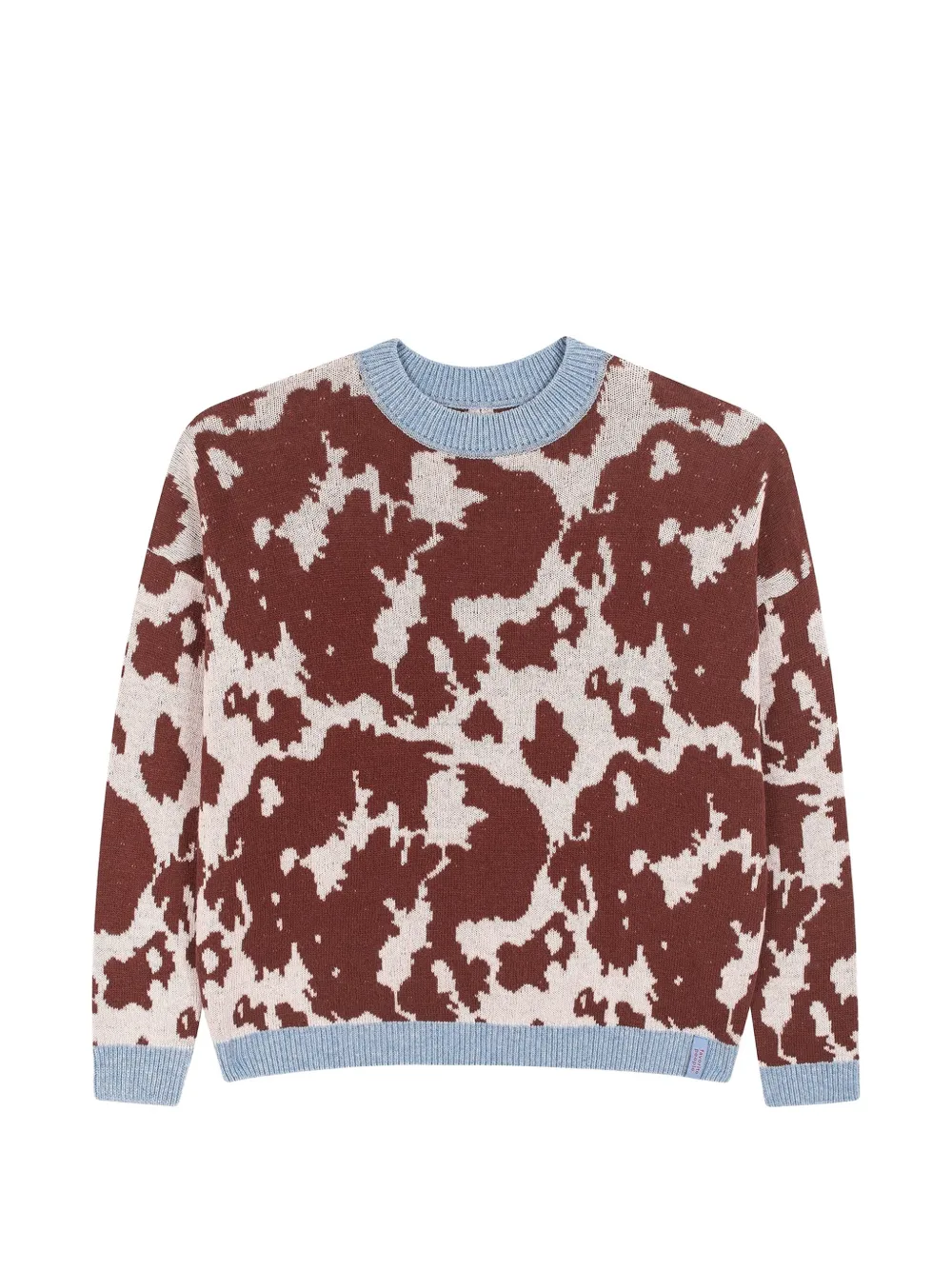 Favorite People Picnic cow-pattern round-neck sweater - Marrone
