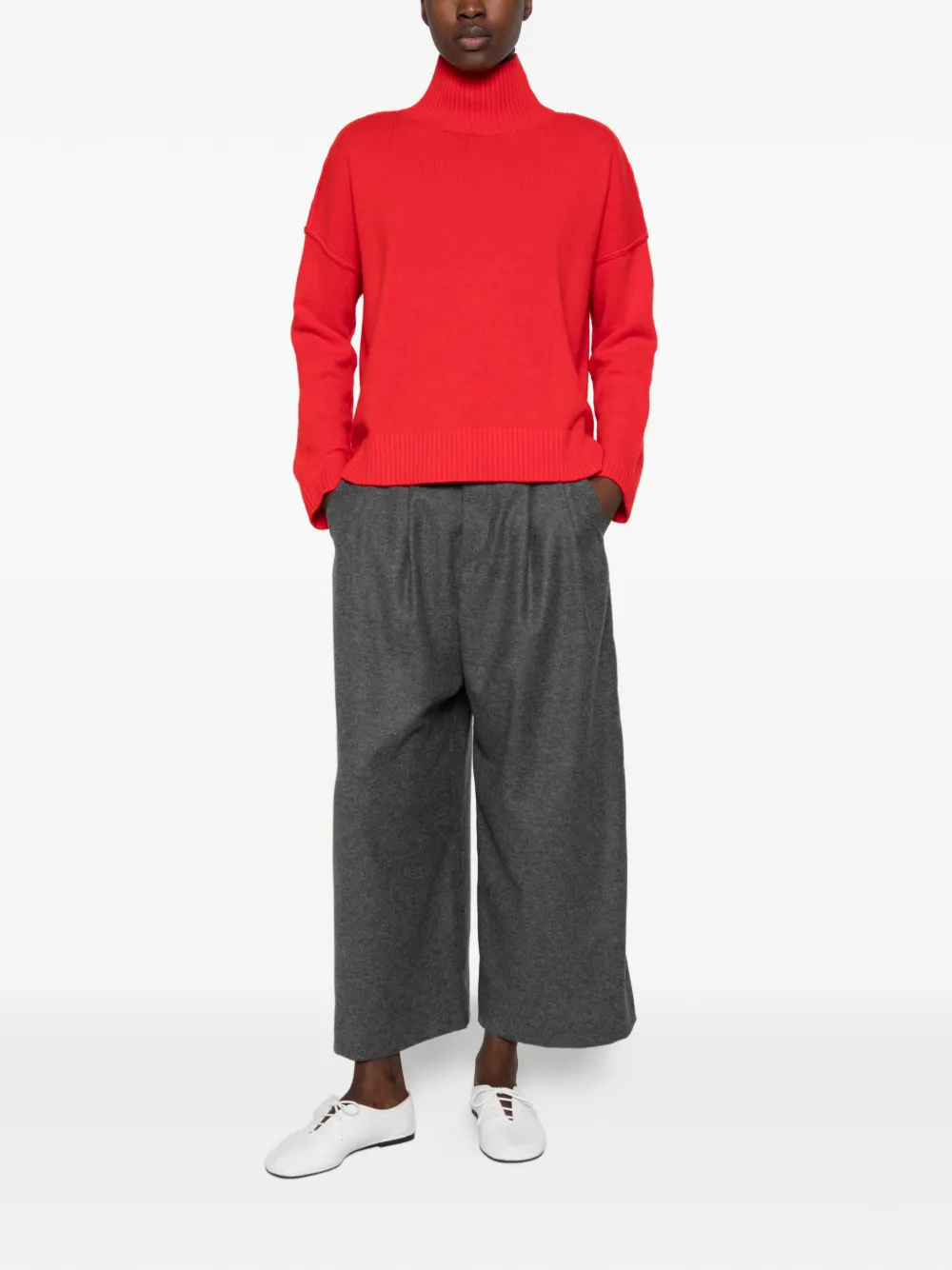 SUSANNE BOMMER Cropped plooibroek Grijs