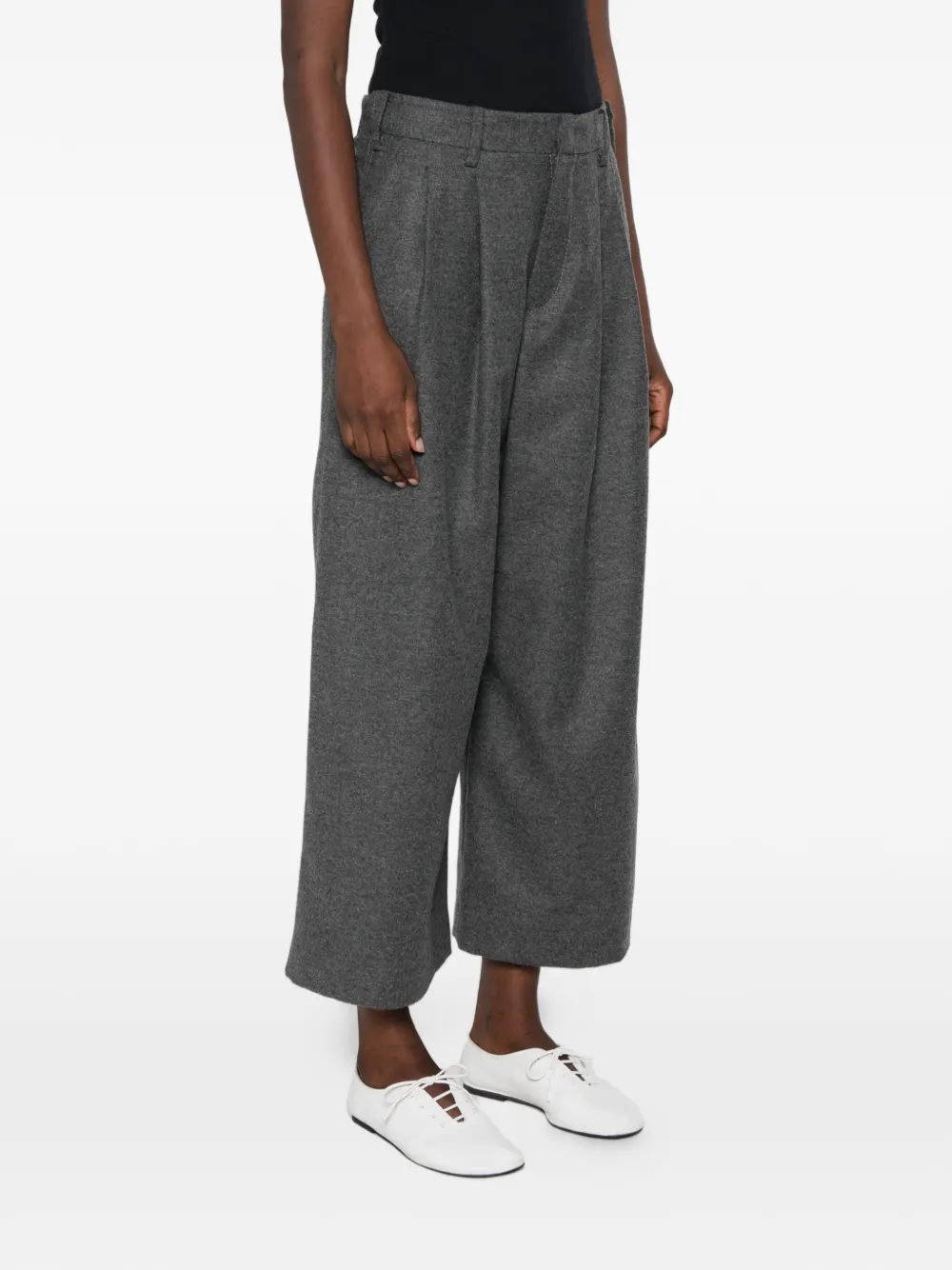 SUSANNE BOMMER Cropped plooibroek Grijs