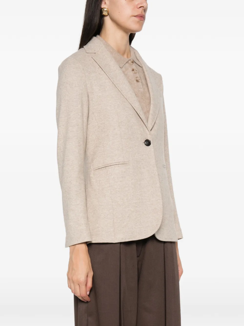 Circolo 1901 Blazer met V-hals en lange mouwen Beige