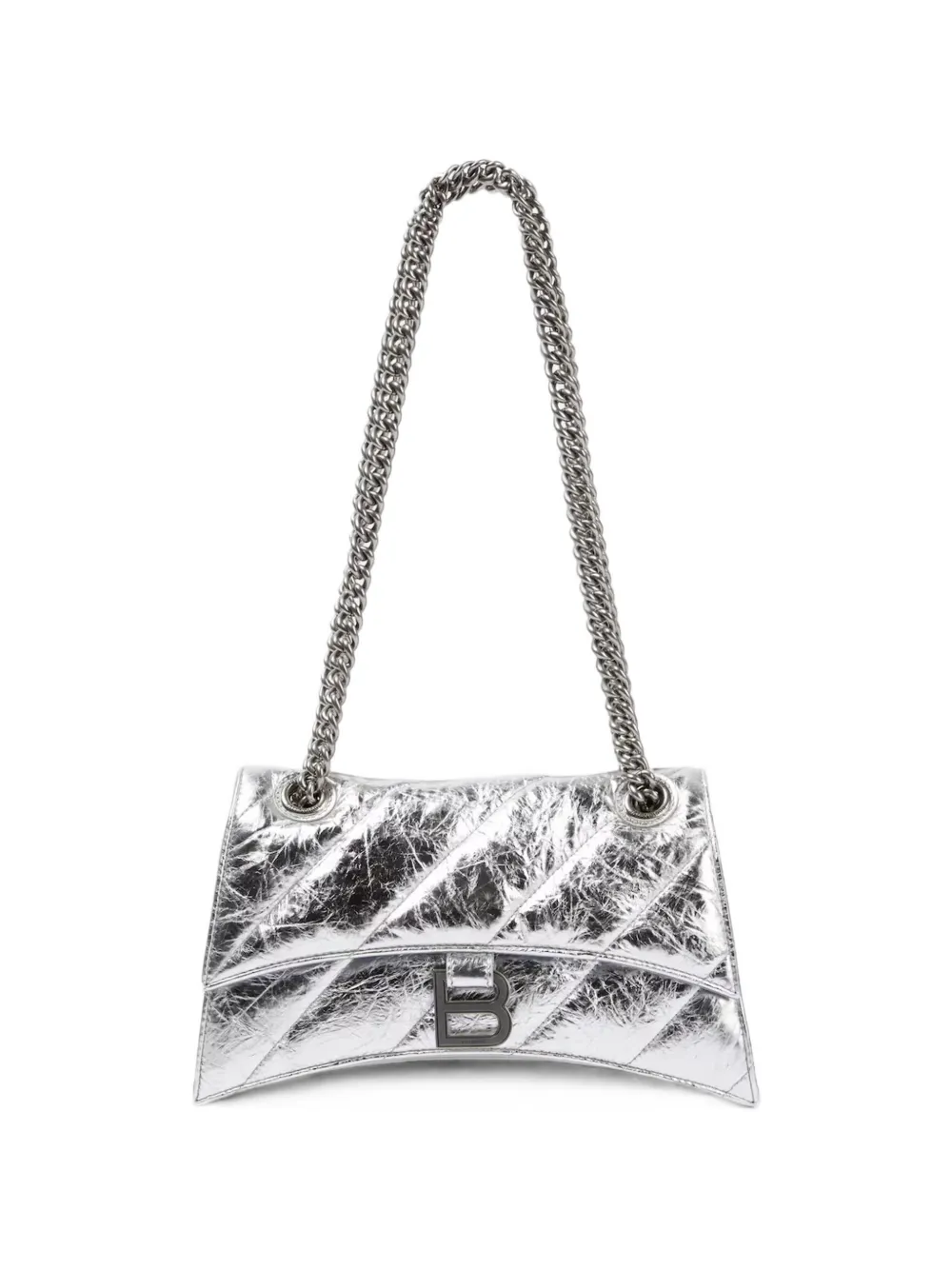 Balenciaga small Crush quilted leather shoulder bag - Argento