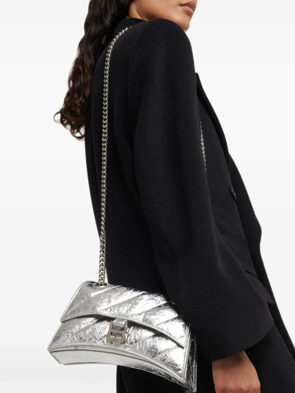 Balenciaga small Crush quilted leather shoulder bag Zilver