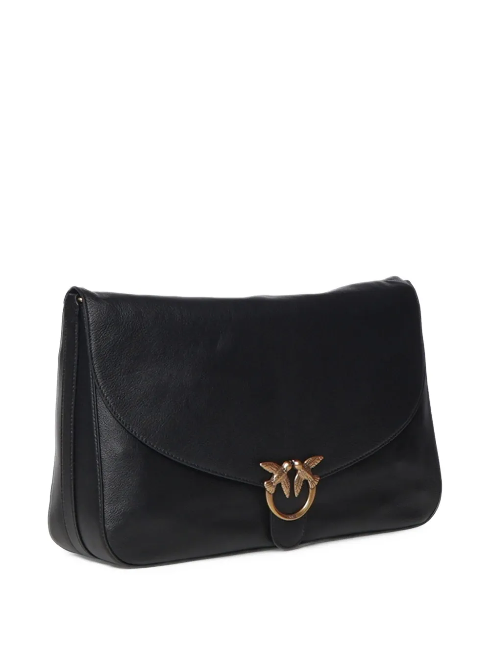 PINKO Love Birds leren schoudertas Zwart