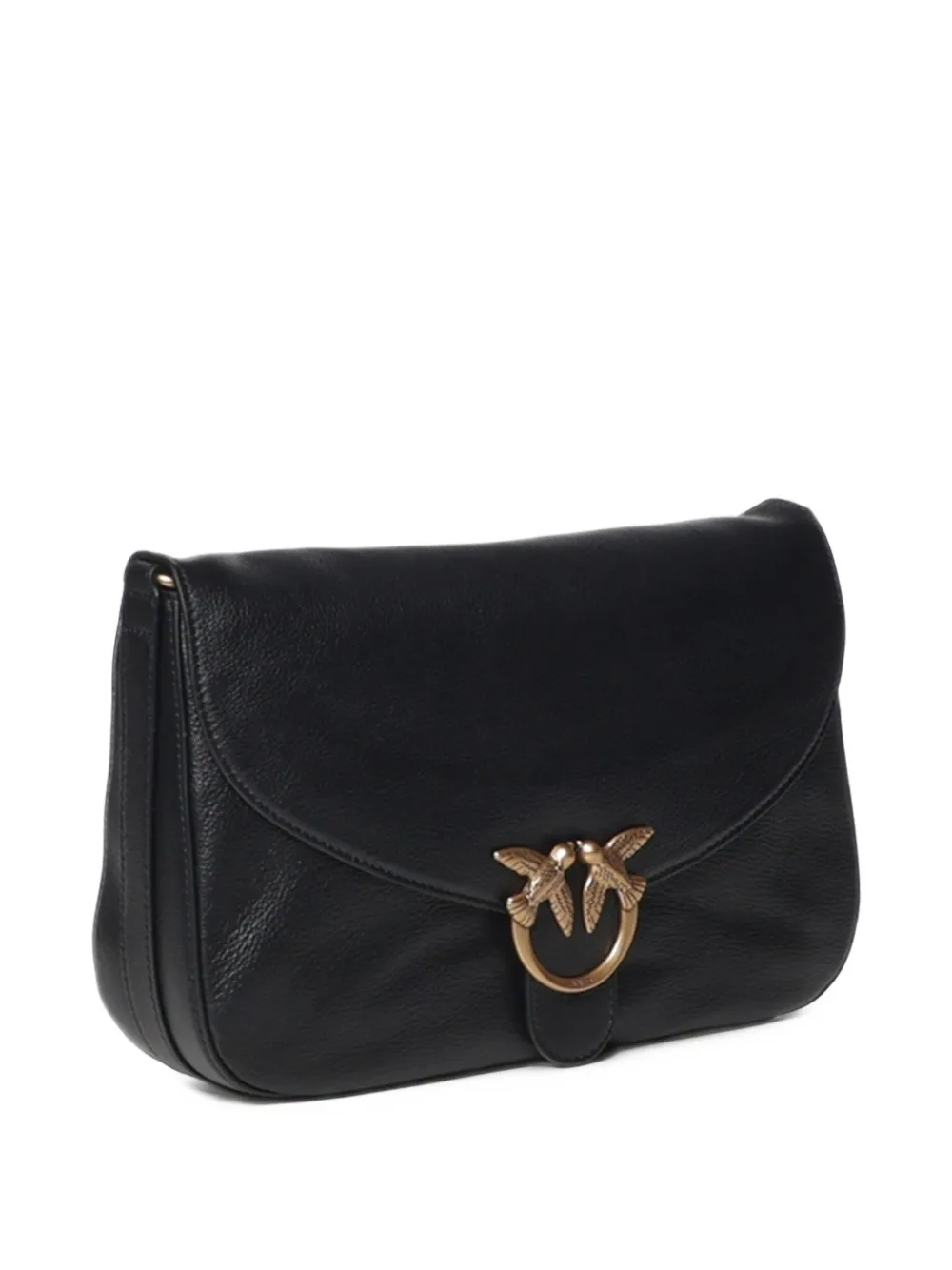 PINKO Love Birds leren schoudertas Zwart