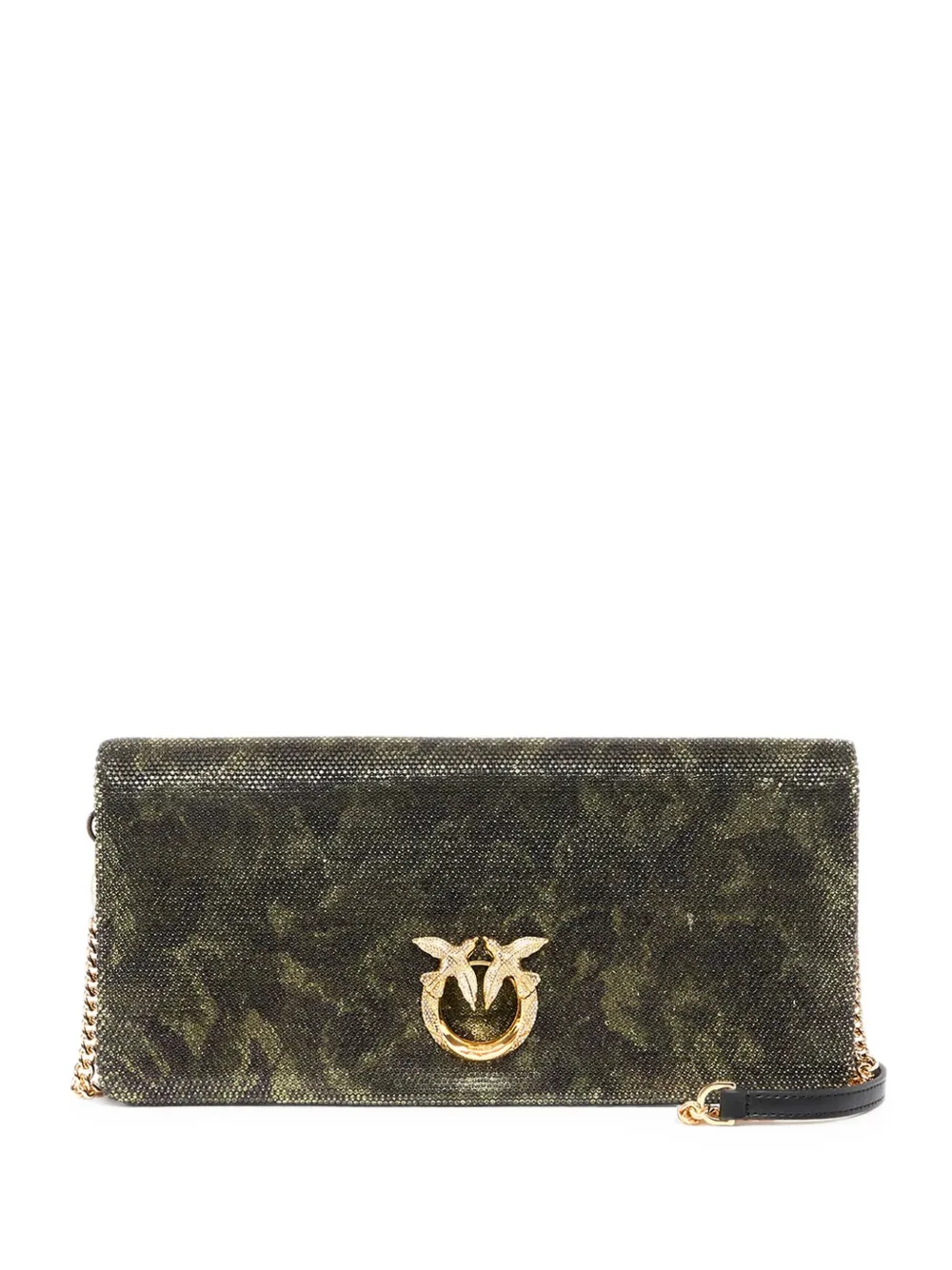 PINKO Love Birds crystal-embellished shoulder bag - Verde