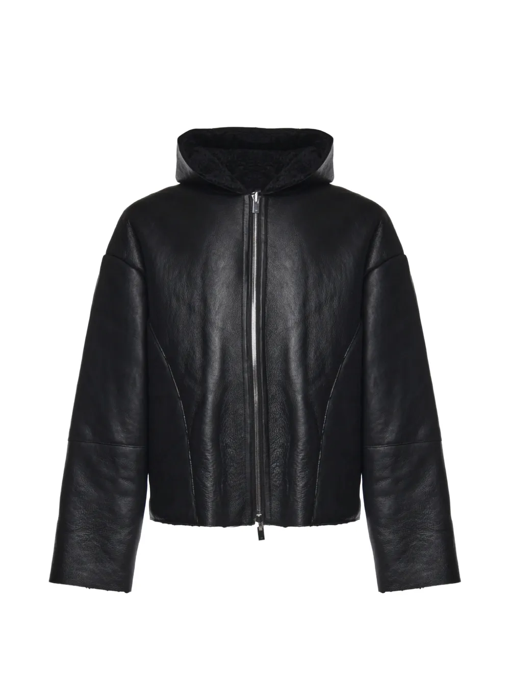 HELIOT EMIL Pace hooded leather jacket - Schwarz