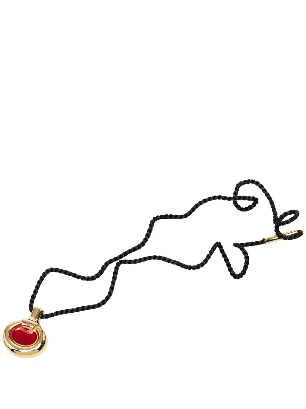 Hermès Pre-Owned 20th Century Gold Plated and Lacquered Parfum Bottle Pendant Necklace costume necklace