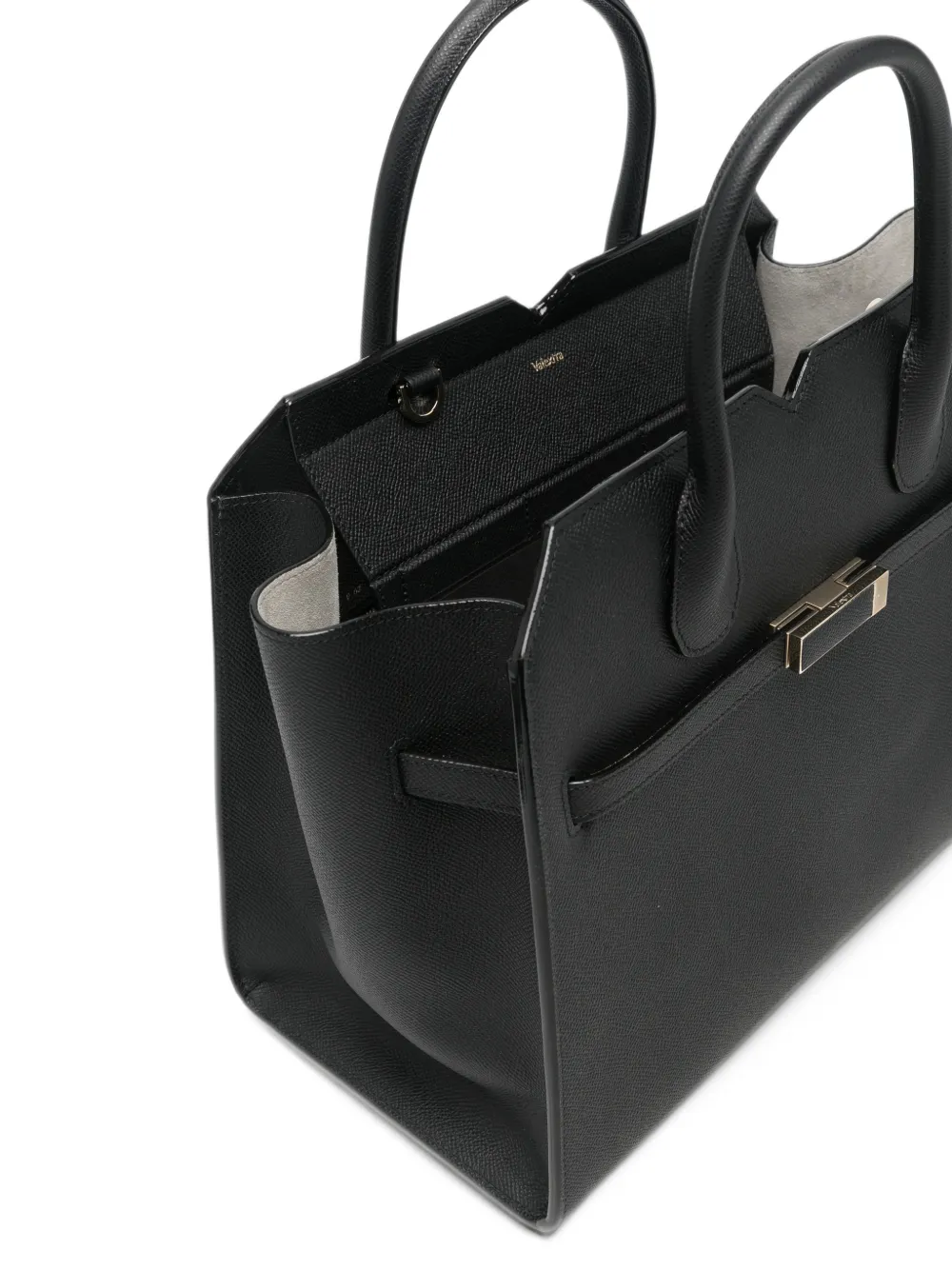 Valextra Milano leren shopper met gespdetail Zwart