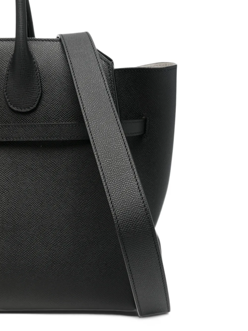 Valextra Milano leren shopper met gespdetail Zwart
