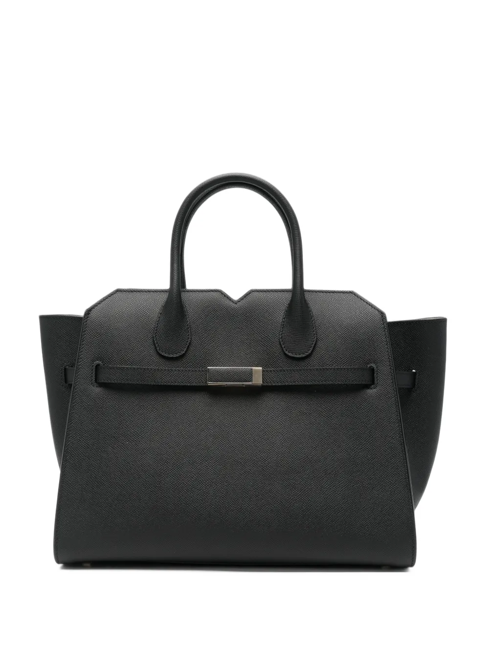 Valextra Milano buckle-detail leather tote bag - Black