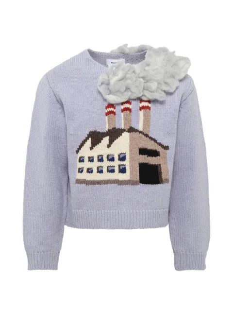 Doublet smoking-factory-motif sweater