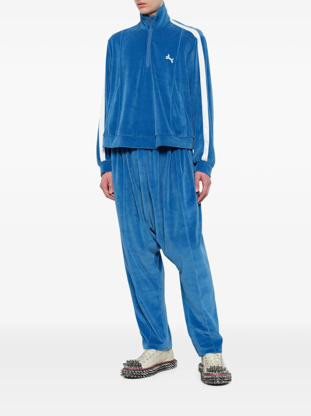 Doublet Bubblegum sweater met halve rits Blauw