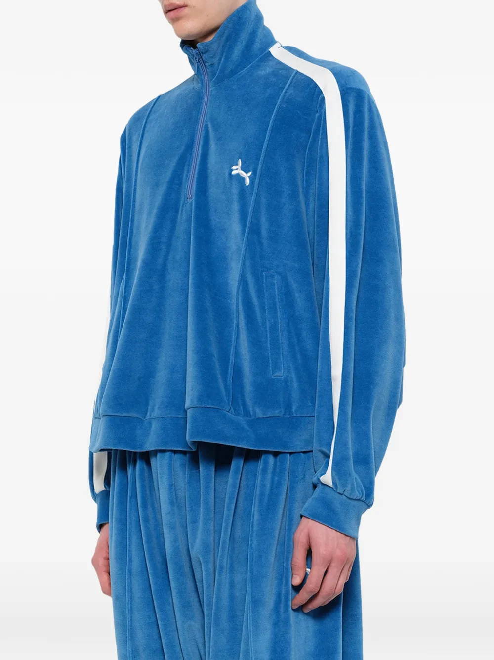 Doublet Bubblegum sweater met halve rits Blauw