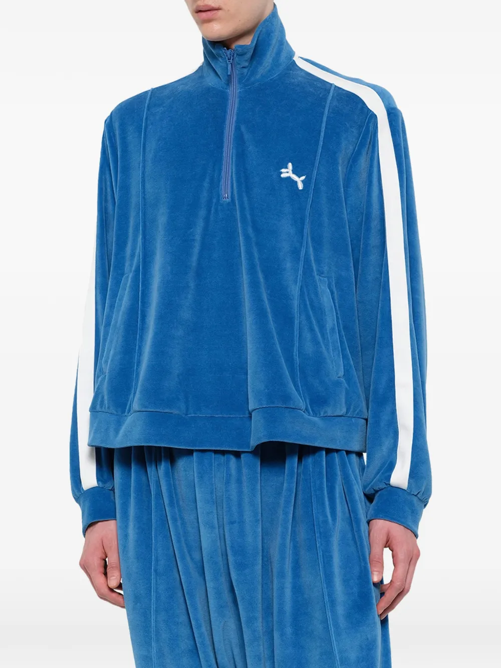 Doublet Bubblegum sweater met halve rits Blauw