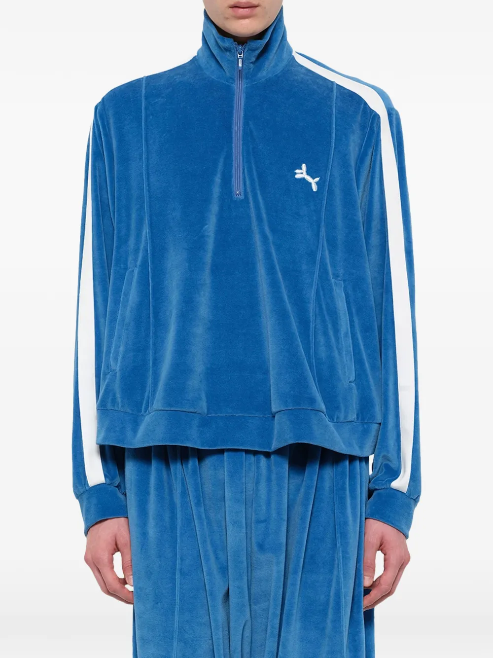 Doublet Bubblegum sweater met halve rits Blauw