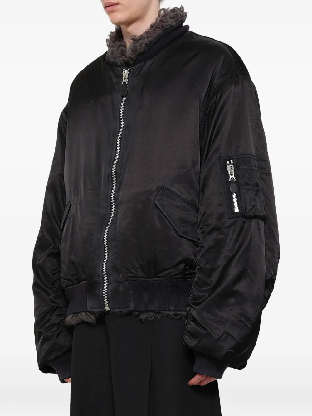 Doublet Bomberjack met rits Zwart