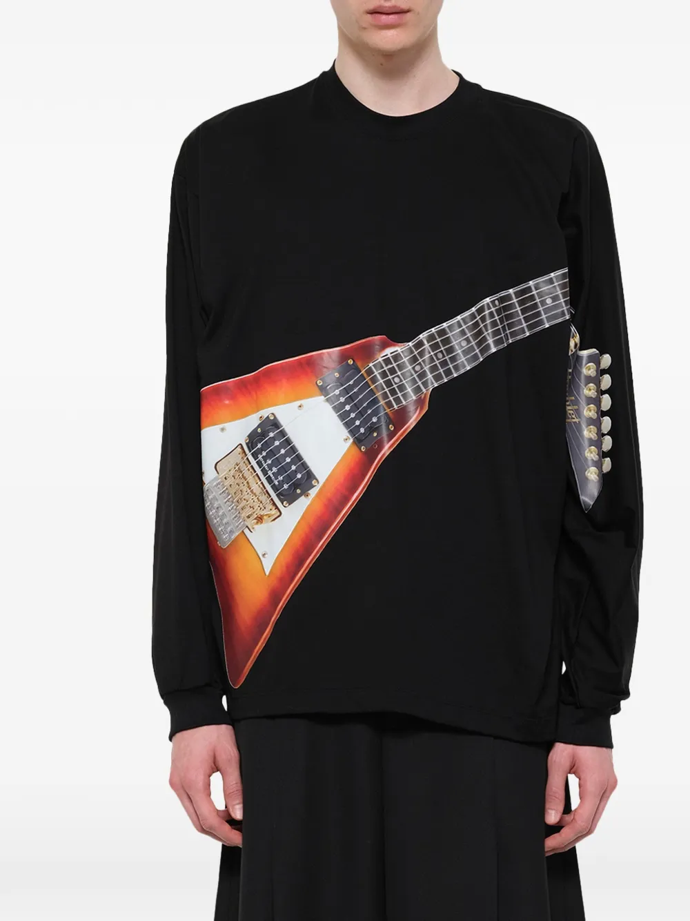 Doublet Sweater met gitaar-print Zwart
