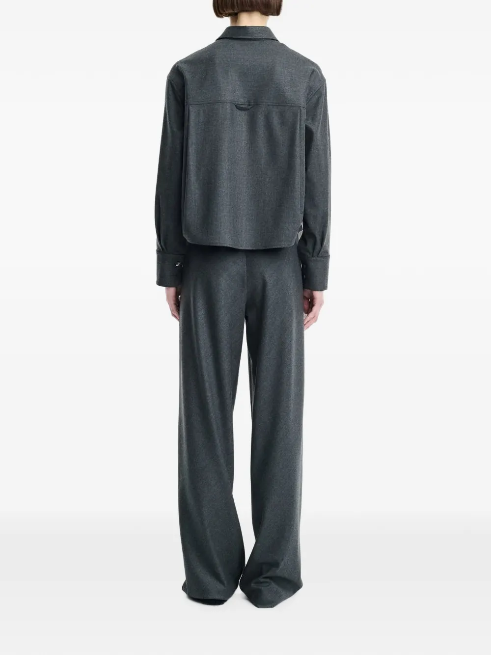 Maria McManus Button-sleeve Cropped Shirt in Grey, view 4