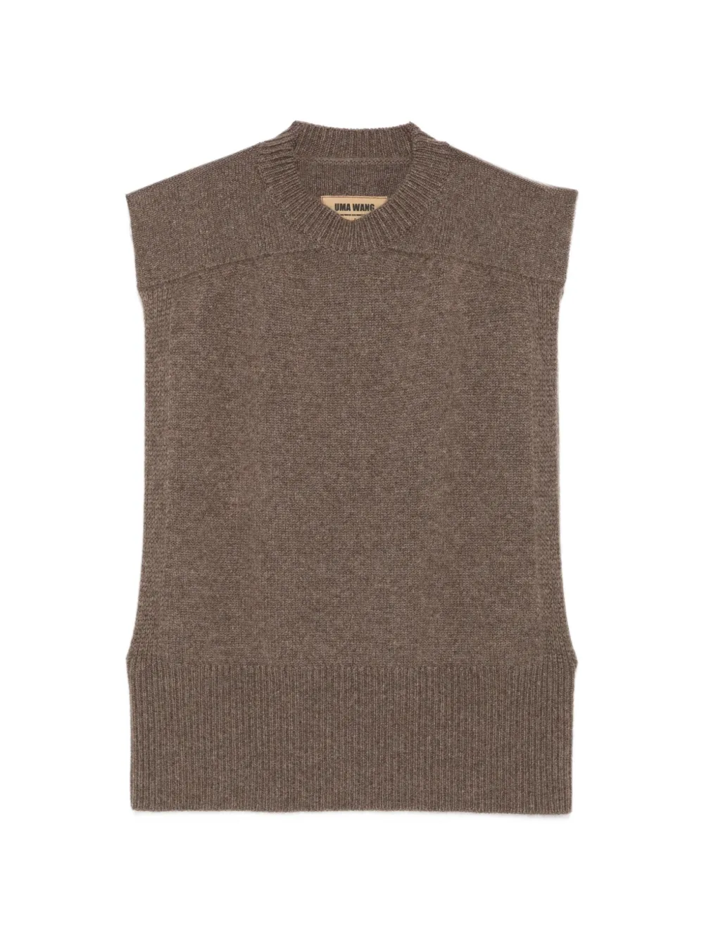Uma Wang Front ribbed-knit sleeveless sweater - Brown
