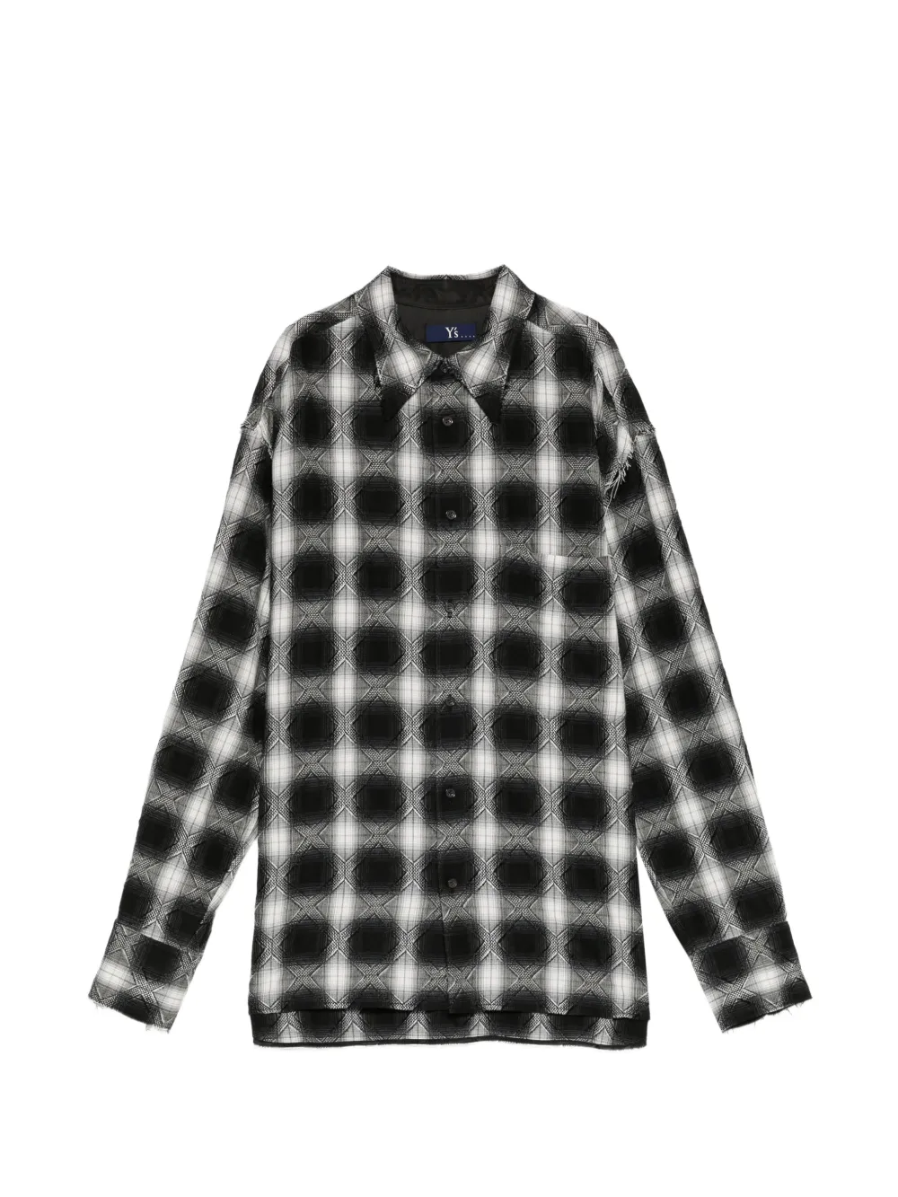 Y's plaided jacquard shirt - Schwarz