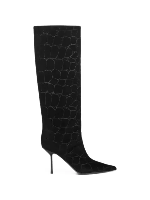 Le Silla botas Bella con efecto de piel de cocodrilo en relieve y puntera en punta