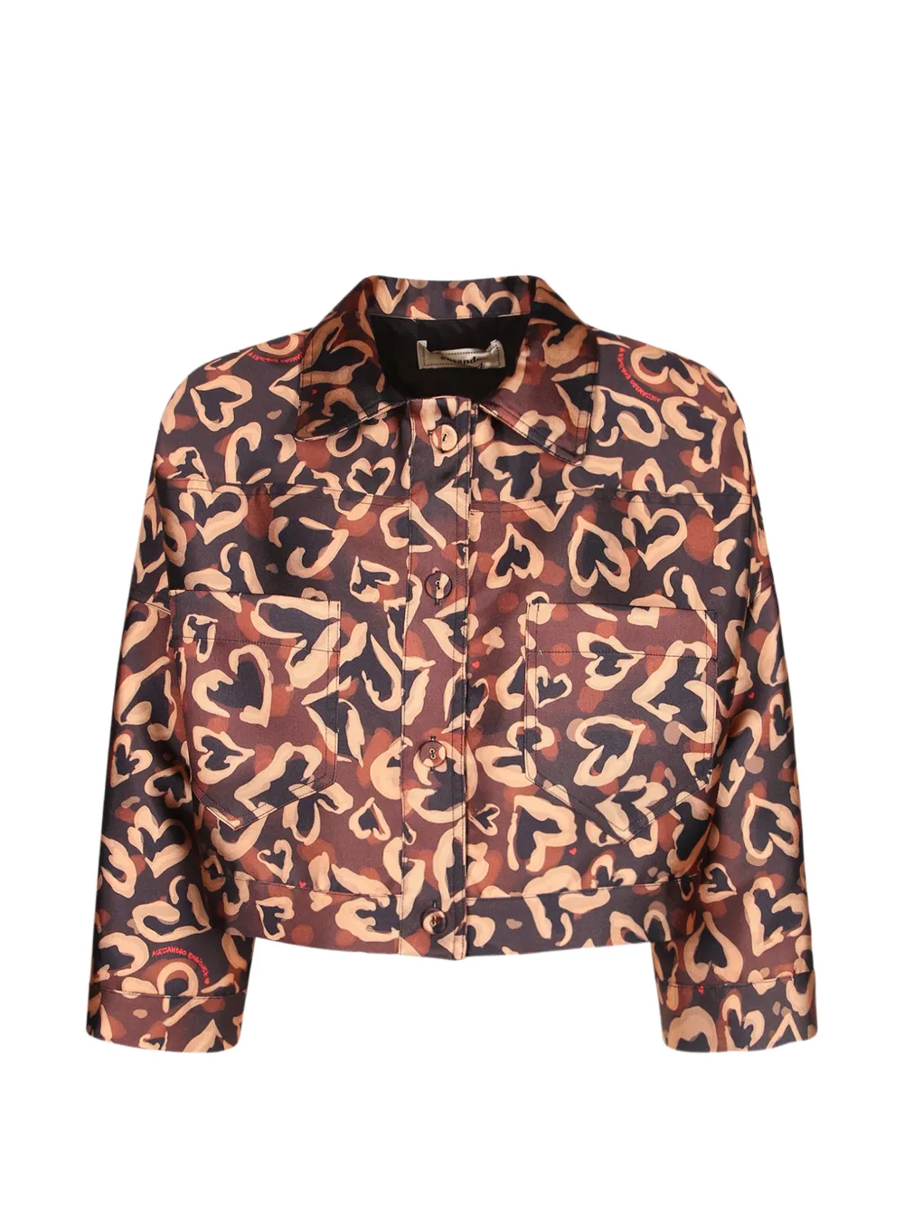 alessandro enriquez heart-print cropped jacket