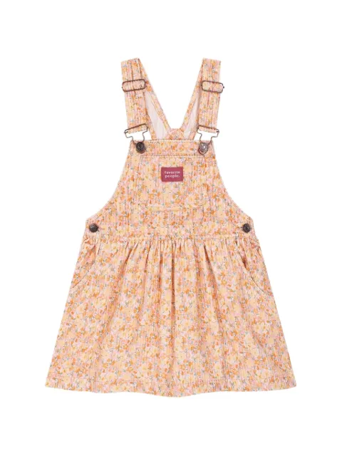 Favorite People Neighbors floral-print corduroy-pinafore mini skirt